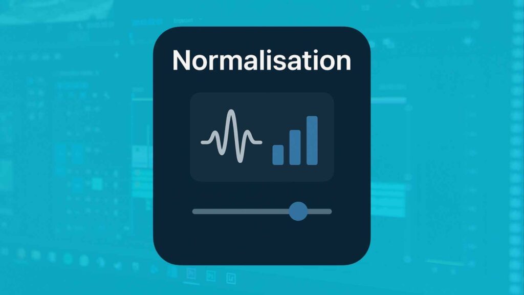 Image illustrant le filtre audio Normailisation sur Shotcut. Trois élément sont présent dans cette illustration : une courbe sonore, un légende de volume et un curseur de réglage sonore